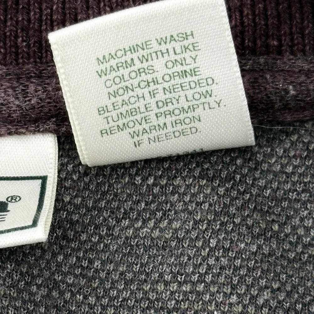 LL Bean Argyle‎ Sweater Mens XL Heather Maroon Made In USA Pullover Polo Casual
